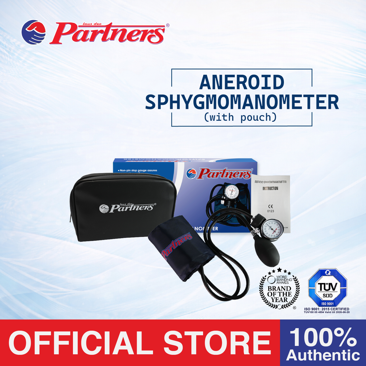 Partners Aneroid Sphygmomanometer and Dual-Head Stethoscope (Set)