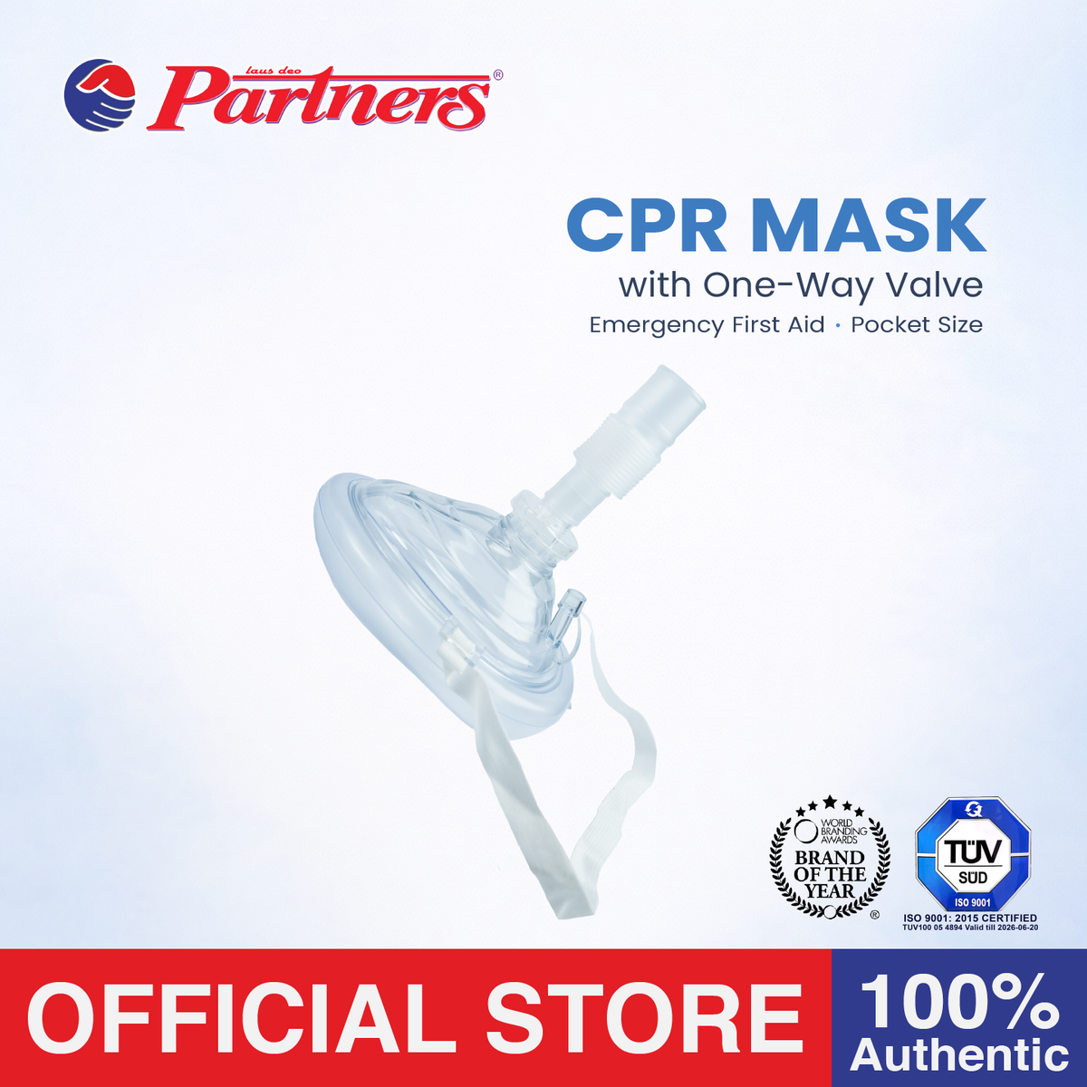 Partners CPR Mask with Hard Plastic Case and Instruction Manual 1 Piece