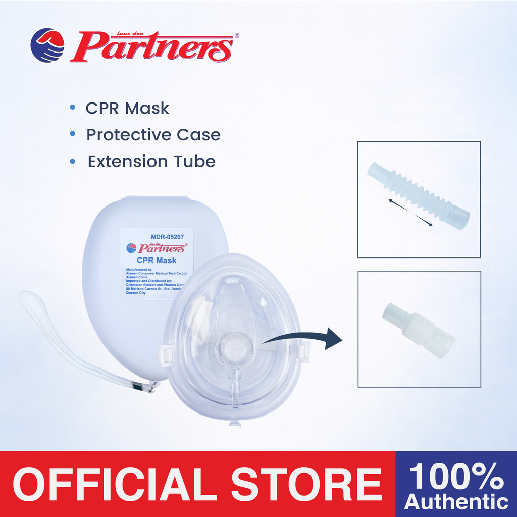 Partners CPR Mask with Hard Plastic Case and Instruction Manual 1 Piece