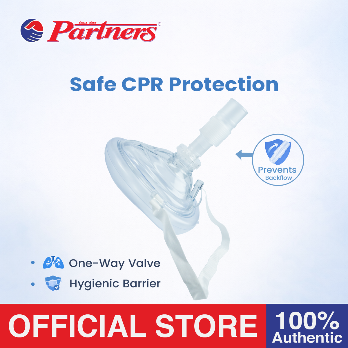 Partners CPR Mask with Hard Plastic Case and Instruction Manual 1 Piece