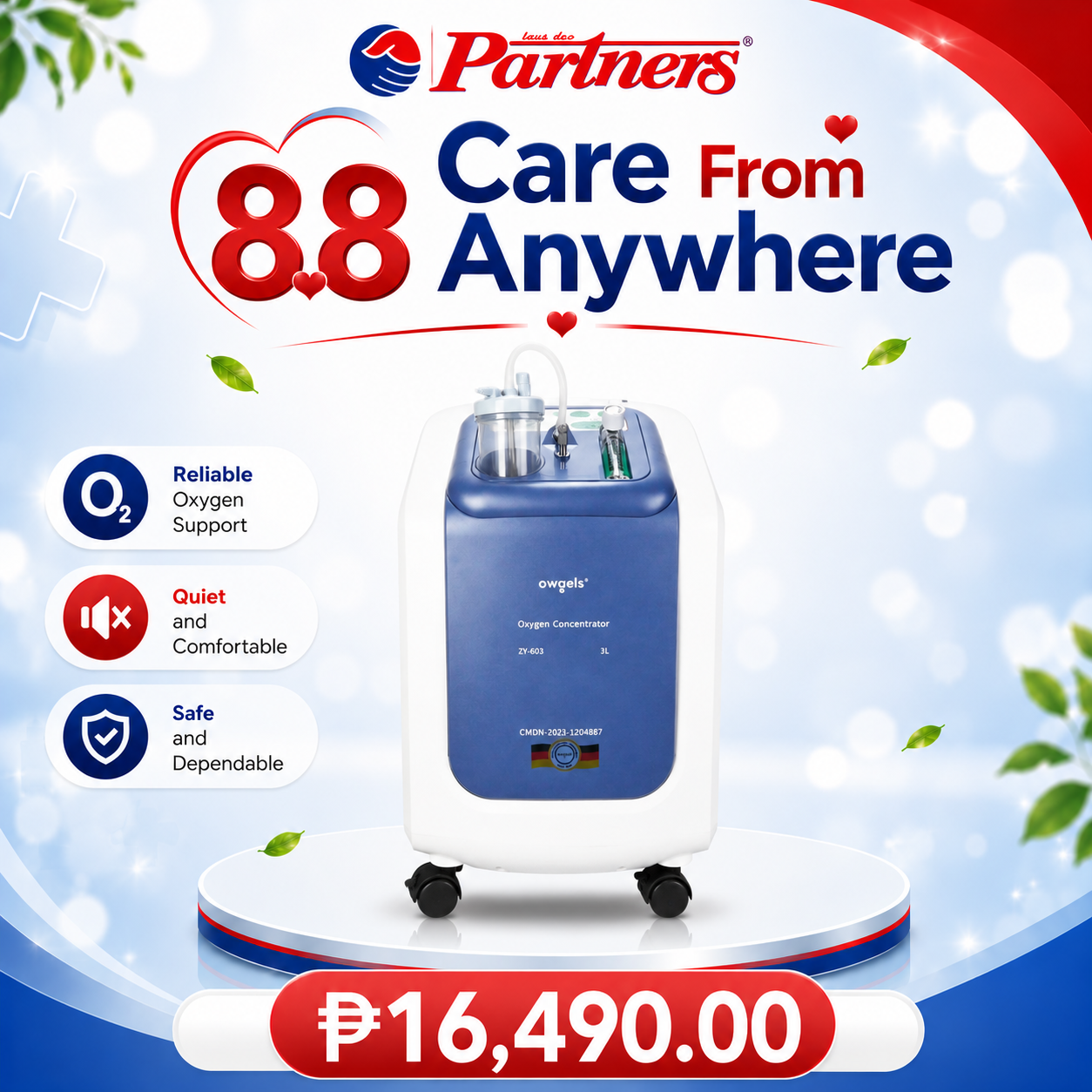 Owgels Classic 603 Transportable Oxygen Concentrator (3 Liters)