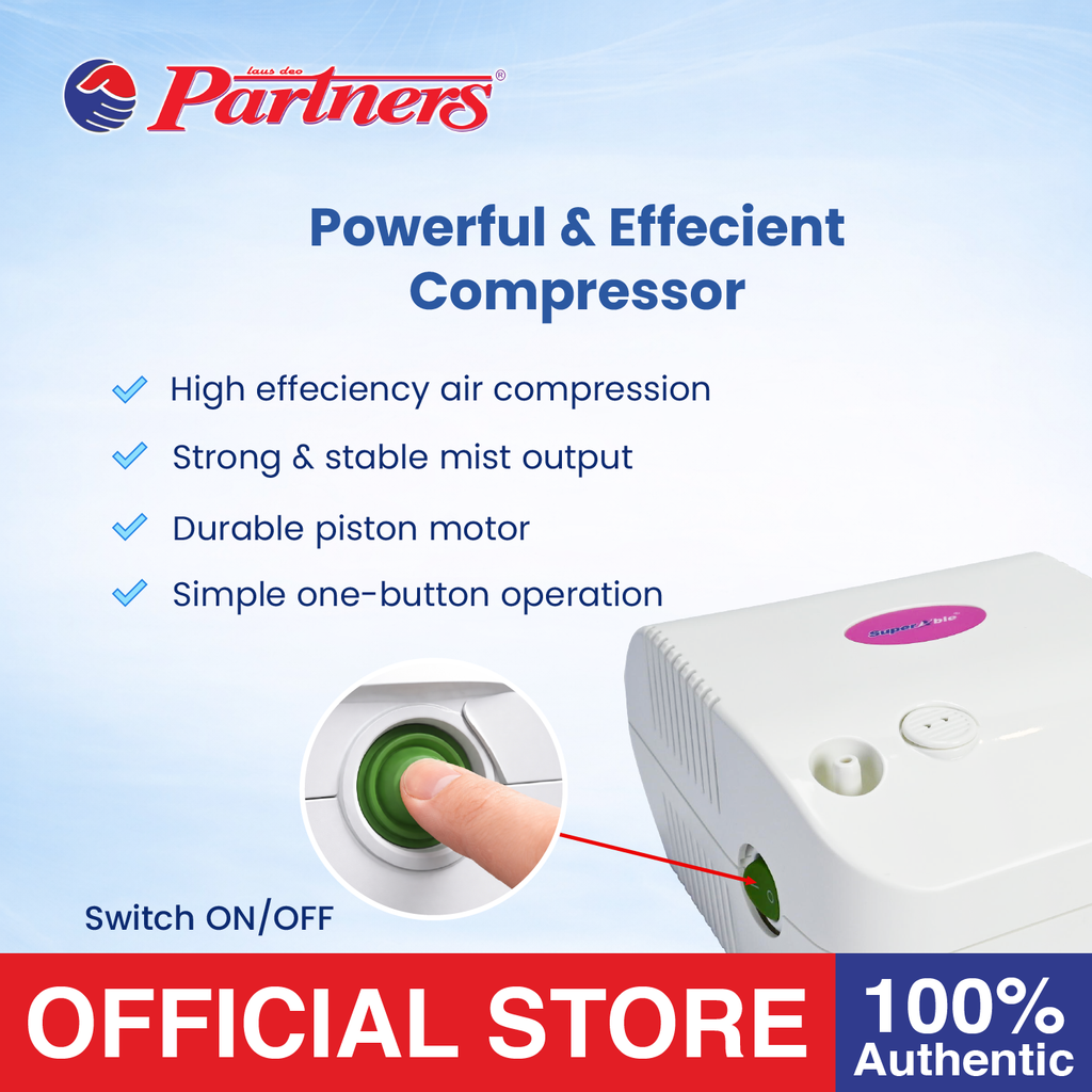 SuperAble Compressor Nebulizer Piston with 1pc Nebulizer Kit, 1pc Nebulizer Mask Adult & 1pc Nebulizer