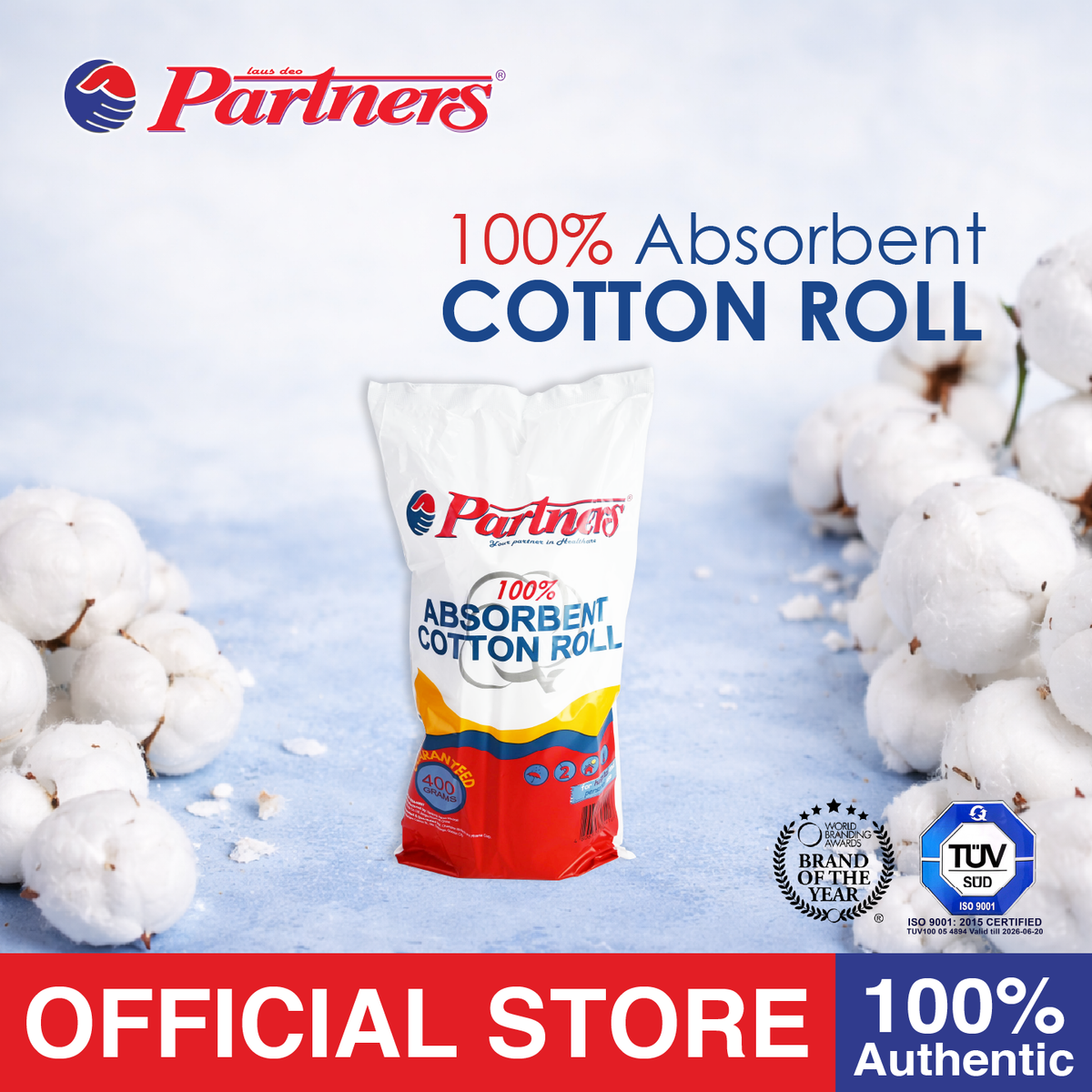 Partners Cotton Roll 400 G