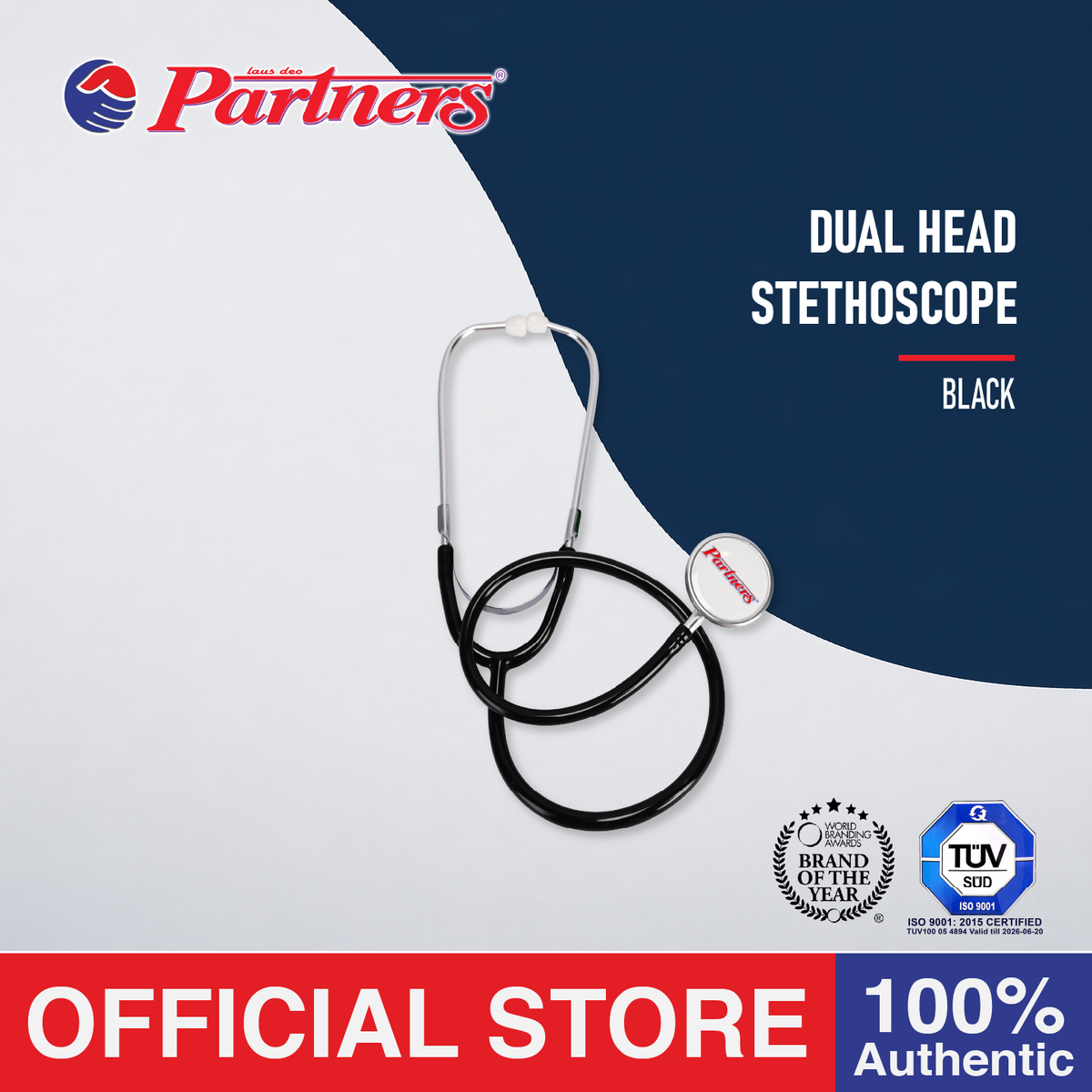 Partners Dual-Head Stethoscope (1 unit) - Black