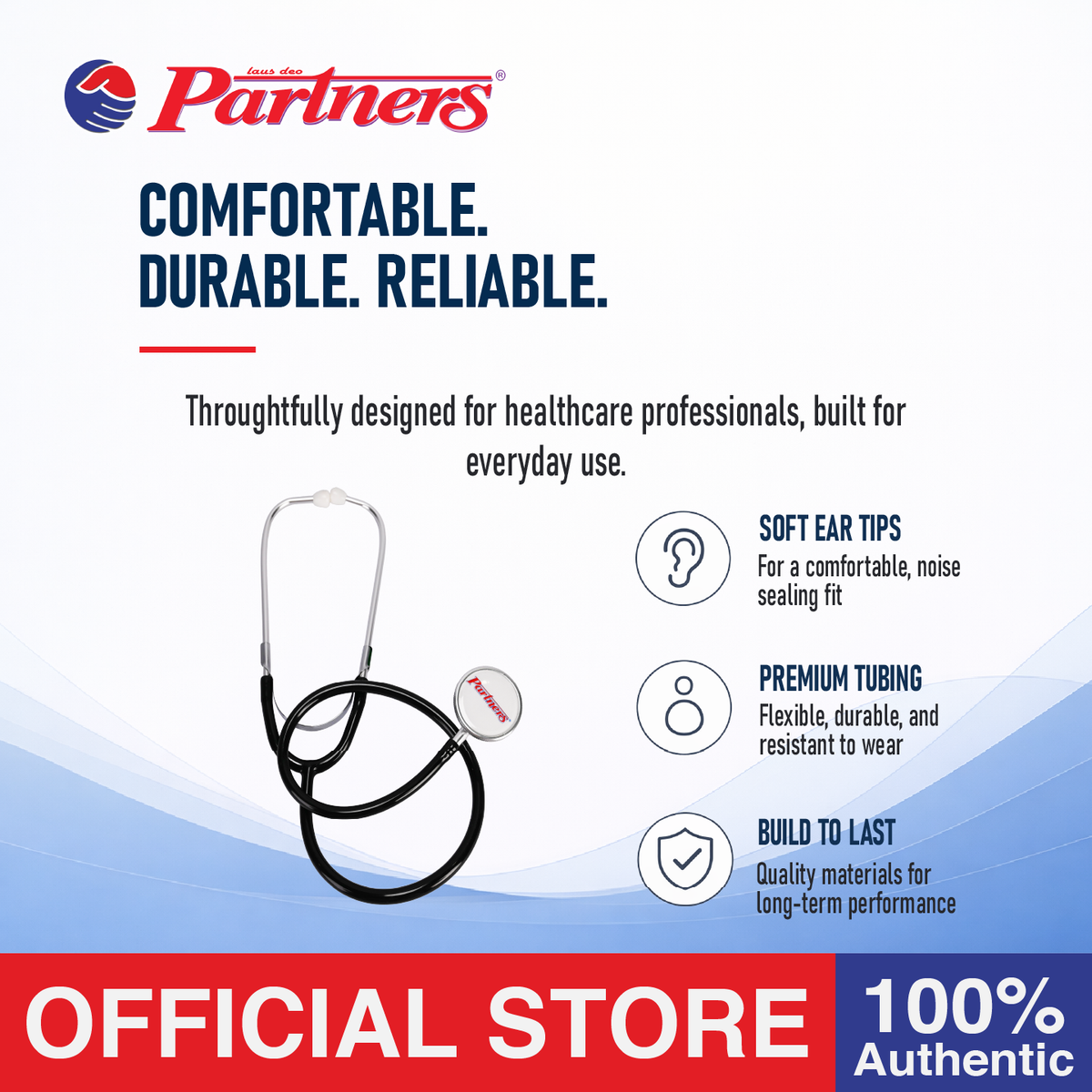 Partners Dual-Head Stethoscope (1 unit) - Black