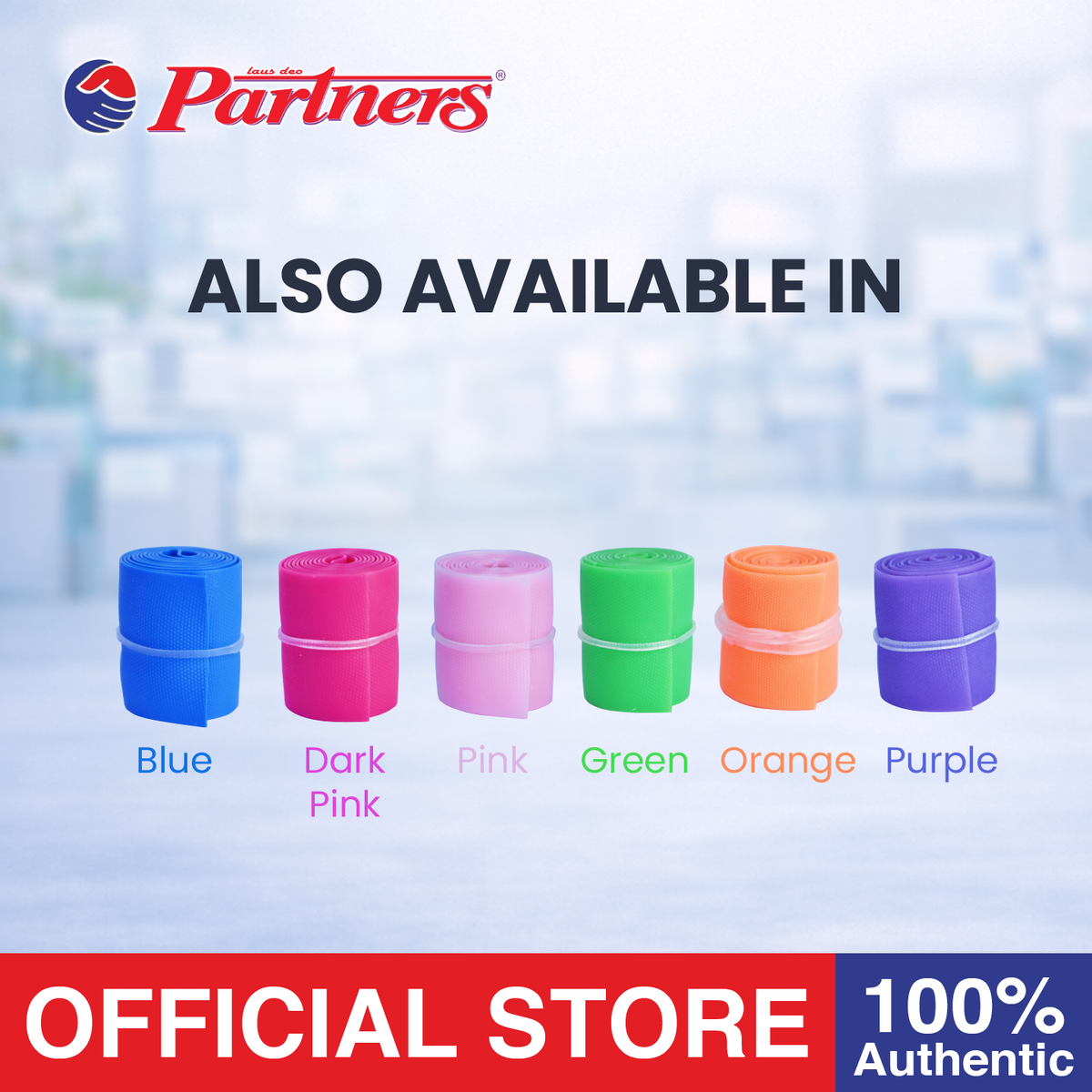 Partners Rubber Flat Tourniquet 3 Pieces (Cobalt Blue)