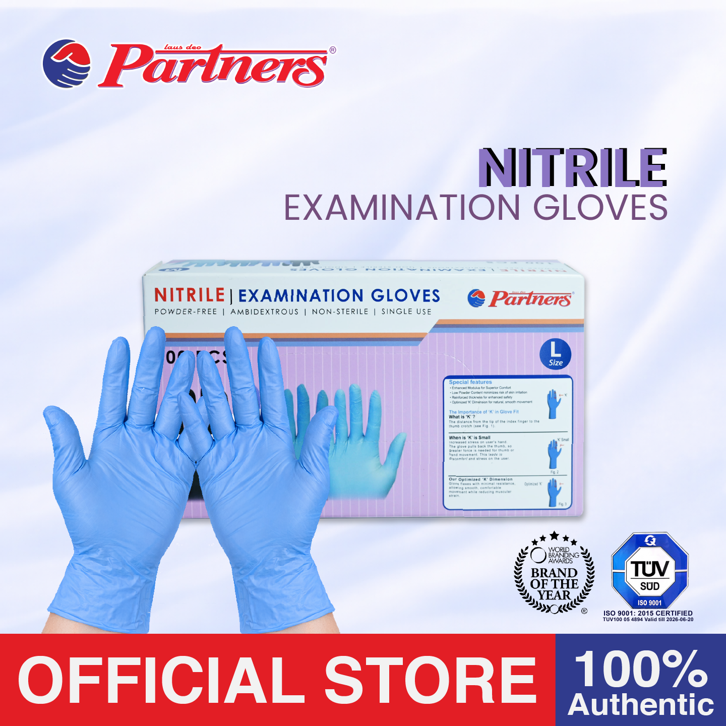 Partners Nitrile Examination Gloves