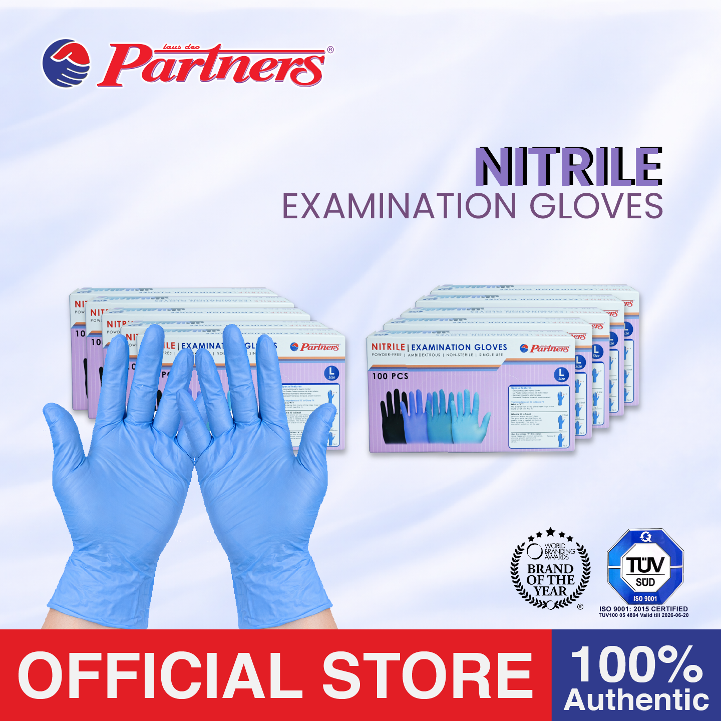Partners Nitrile Examination Gloves
