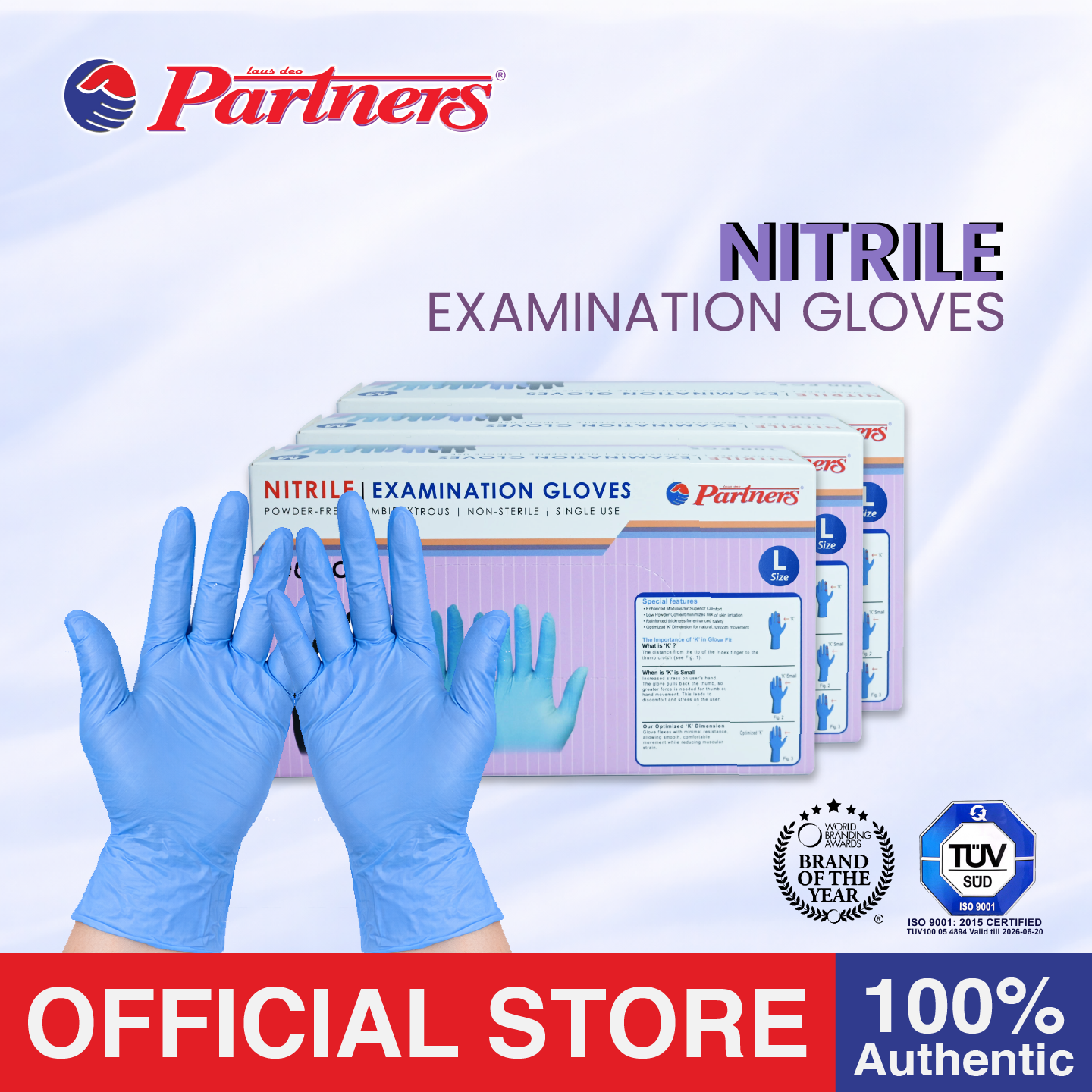 Partners Nitrile Examination Gloves