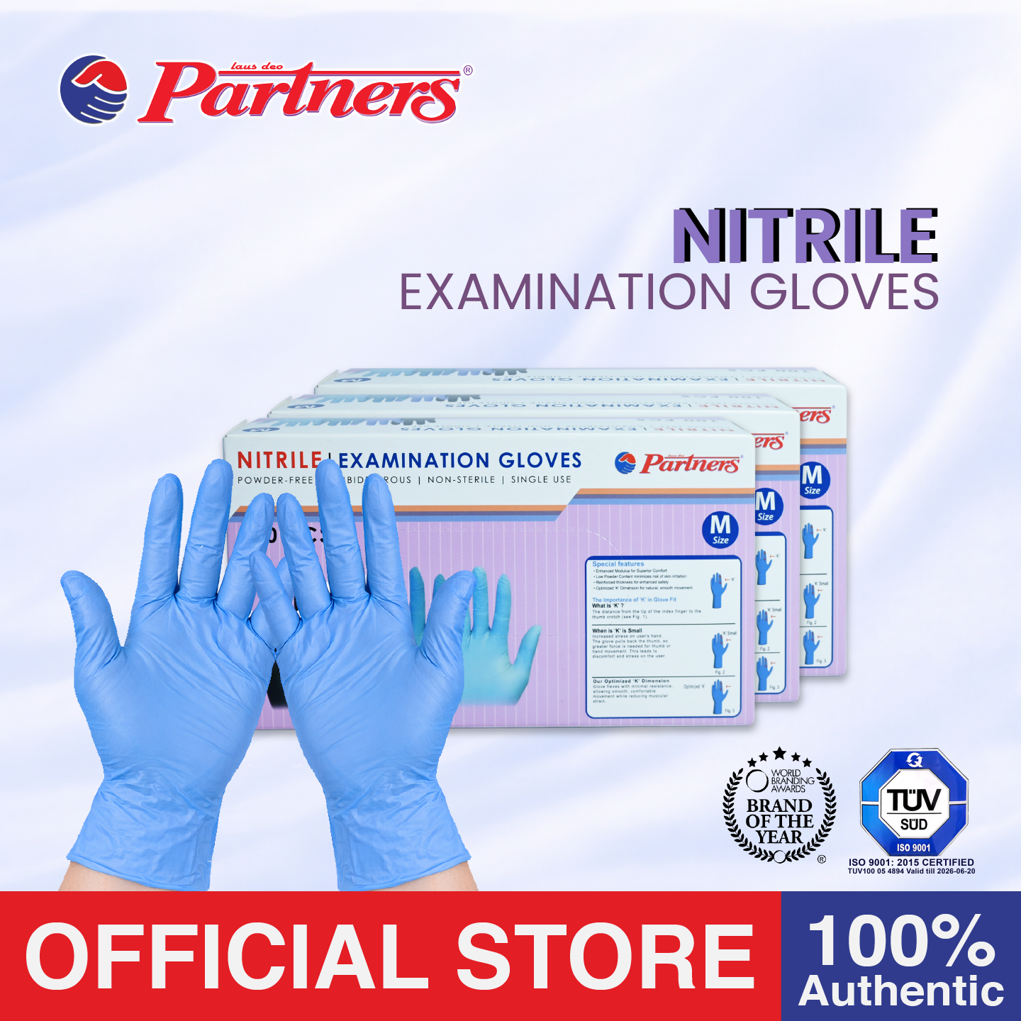 Partners Nitrile Examination Gloves