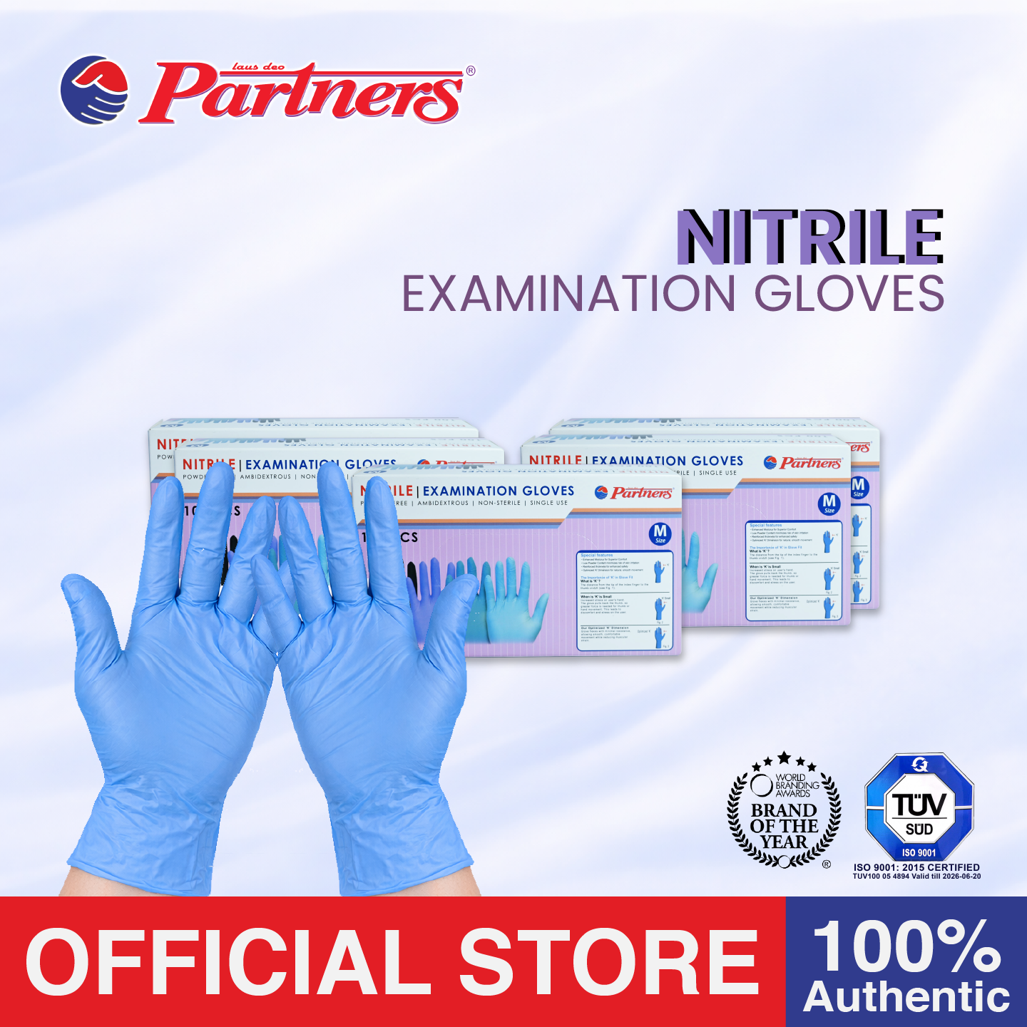 Partners Nitrile Examination Gloves