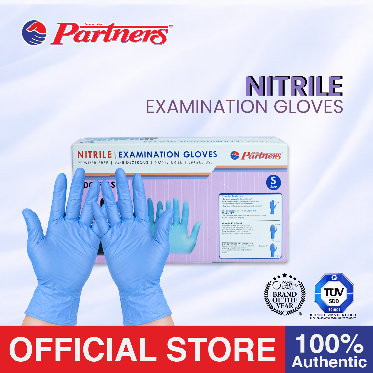 Partners Nitrile Examination Gloves