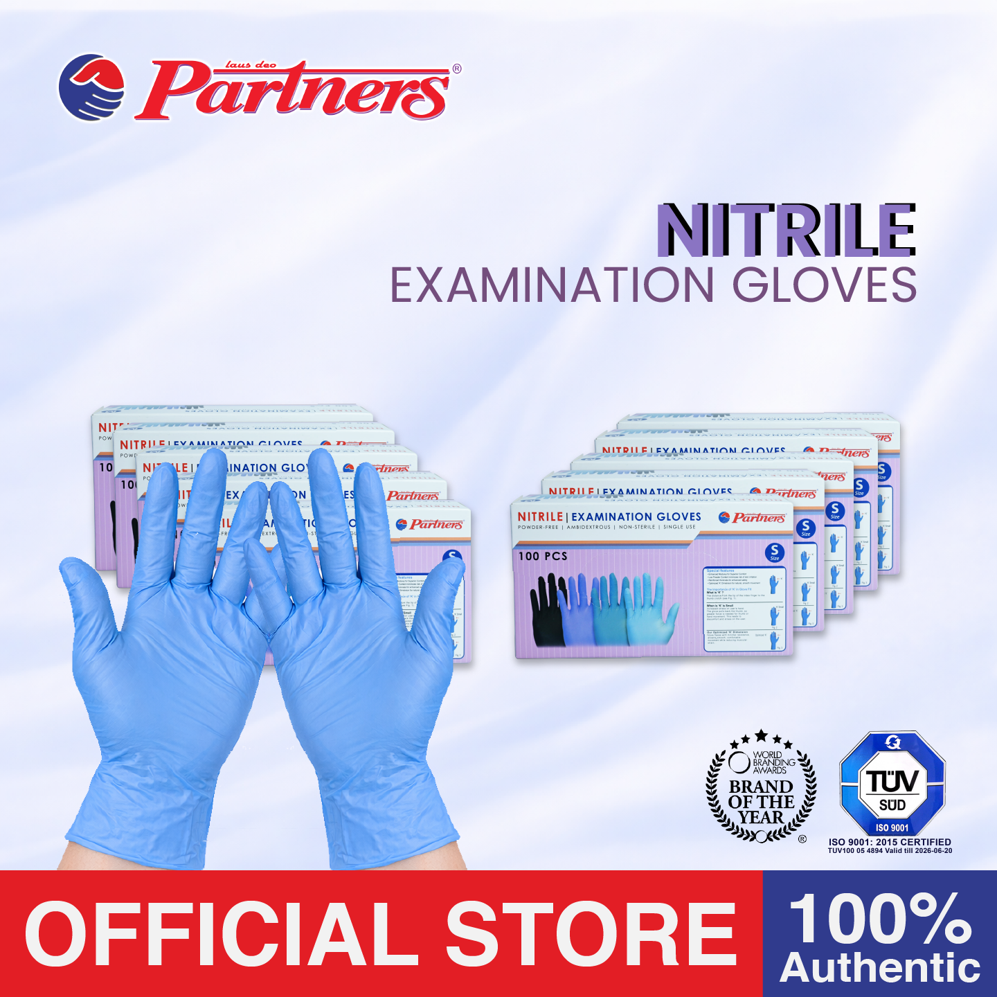 Partners Nitrile Examination Gloves