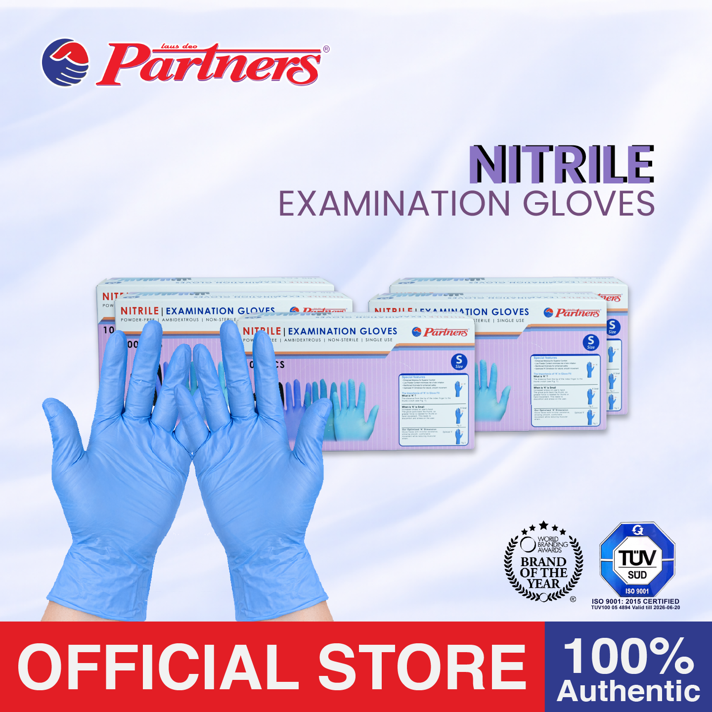 Partners Nitrile Examination Gloves