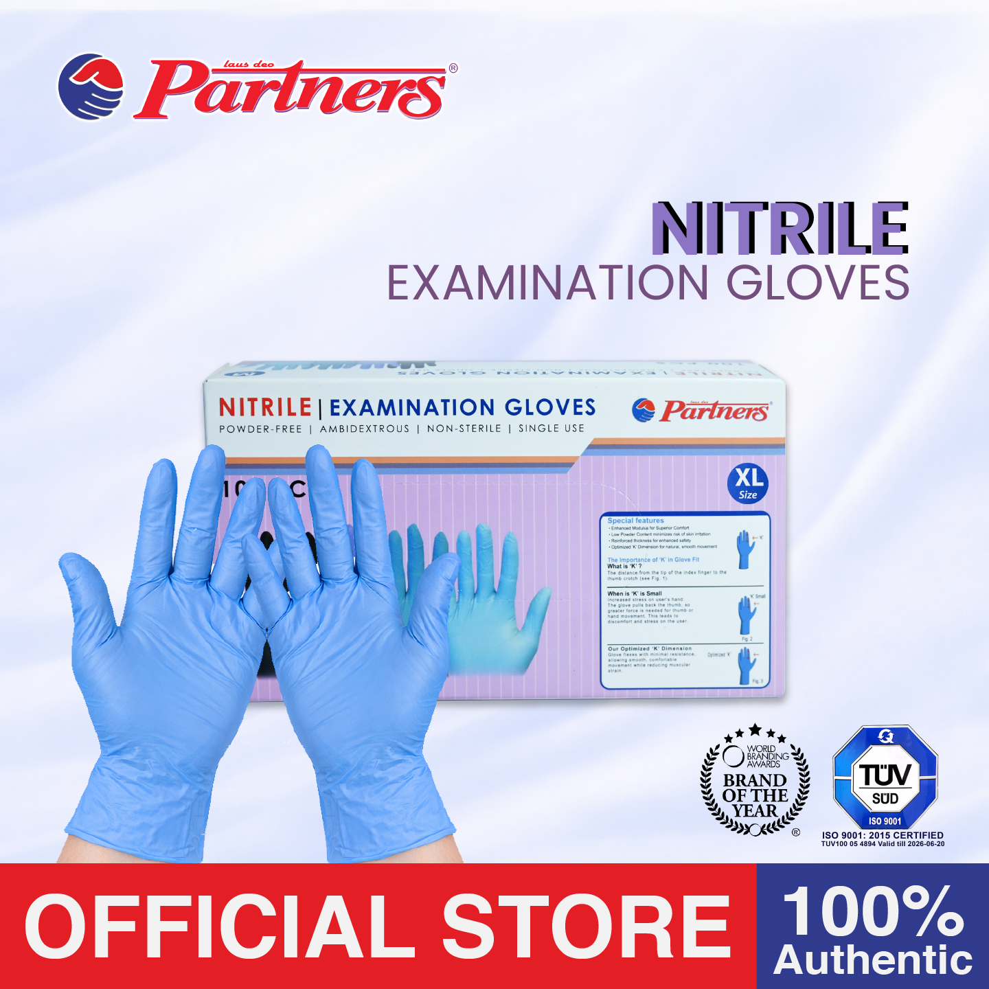 Partners Nitrile Examination Gloves