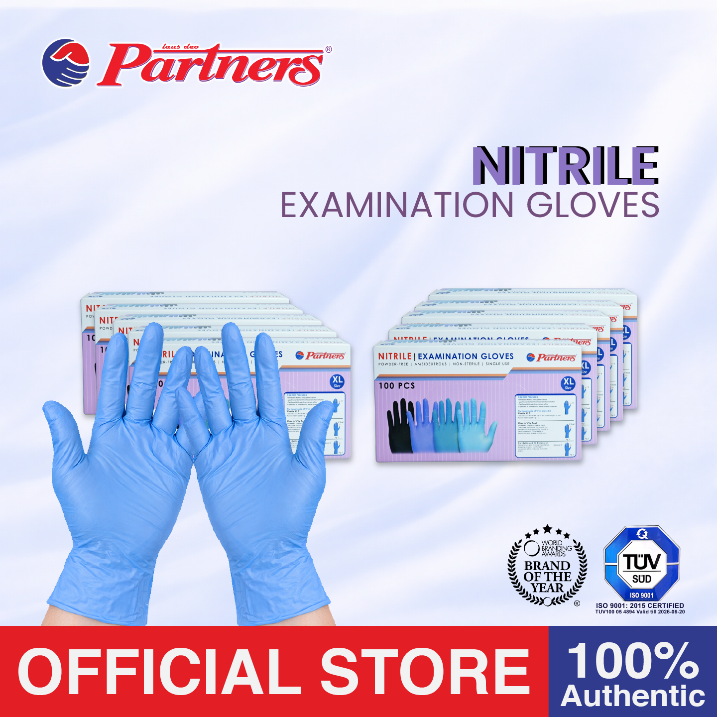 Partners Nitrile Examination Gloves