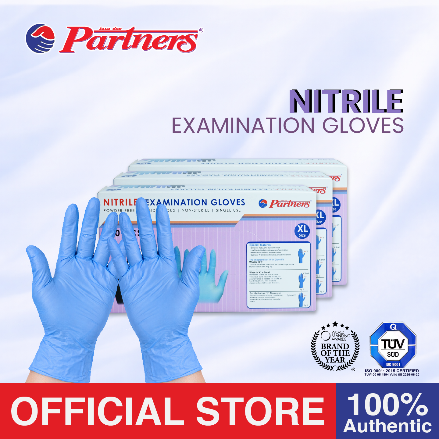 Partners Nitrile Examination Gloves