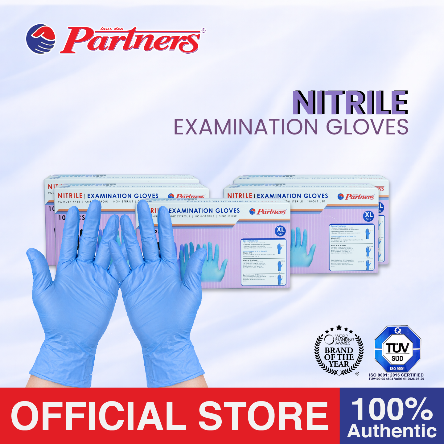 Partners Nitrile Examination Gloves