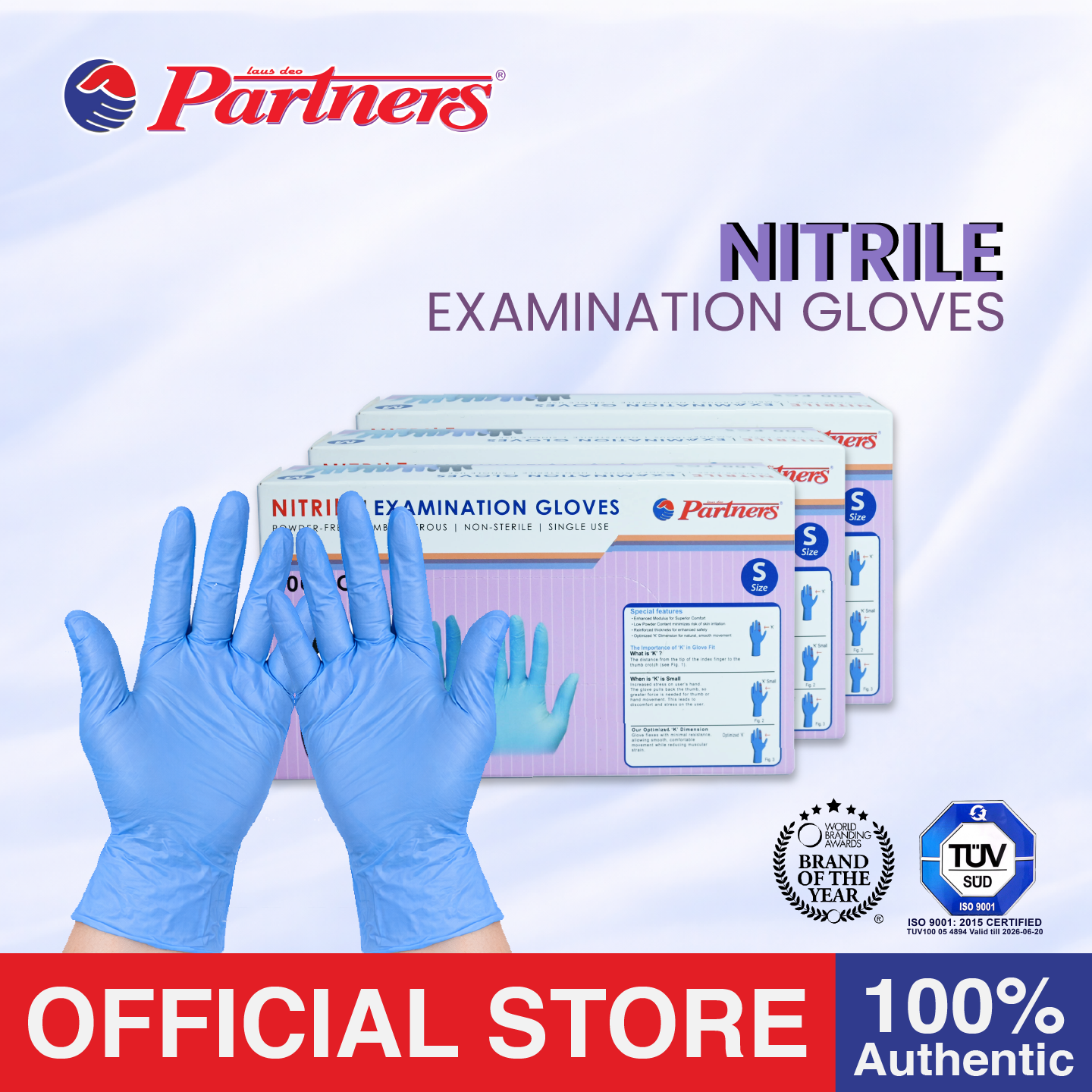 Partners Nitrile Examination Gloves