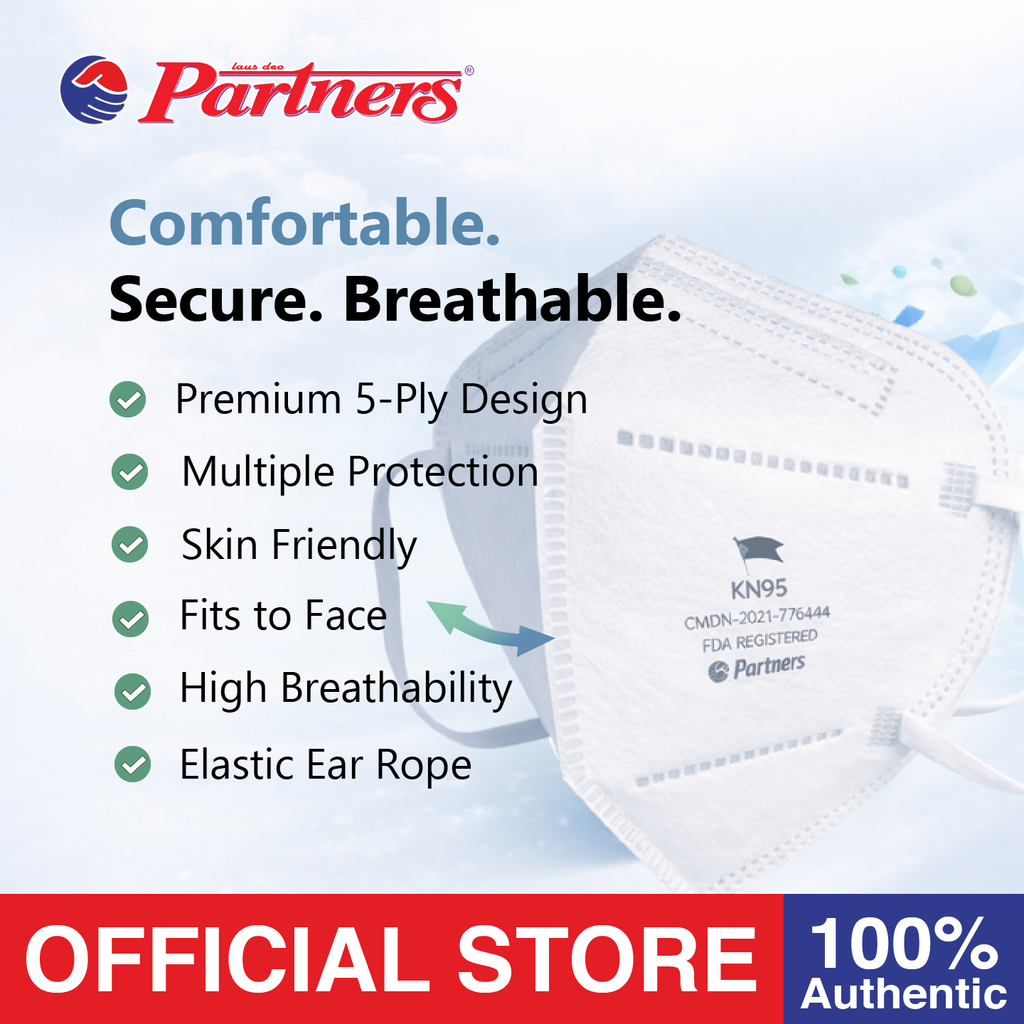 Partners KN95 Disposable Face Mask - [ 20 PIECES/BOX ]