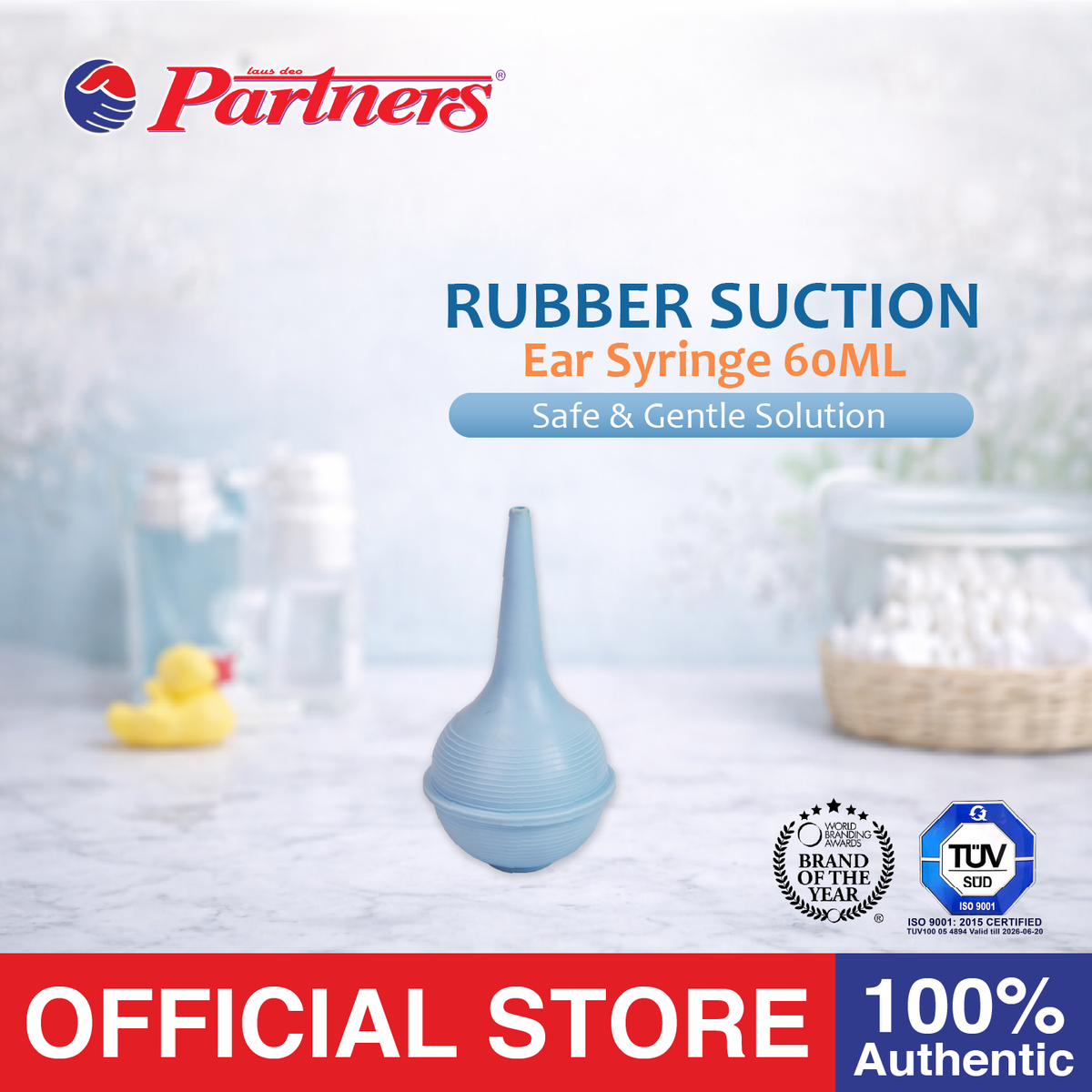 Partners Rubber Suction Ear Syringe - 60ml