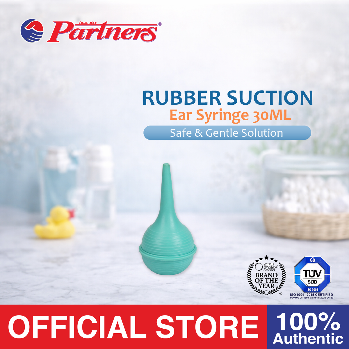 Partners Rubber Suction Ear Syringe - 30ml