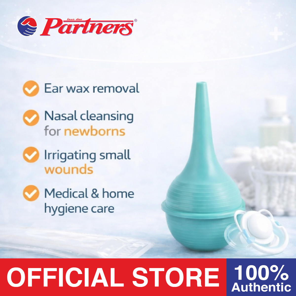 Partners Rubber Suction Ear Syringe - 30ml