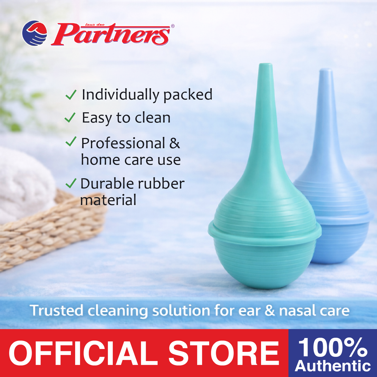 Partners Rubber Suction Ear Syringe - 30ml