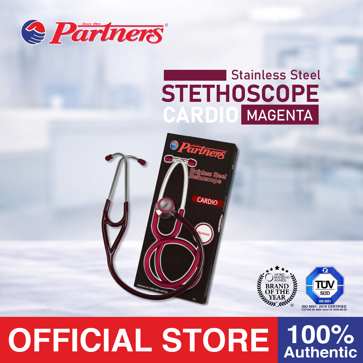 Partners Stethoscope Cardio ( Magenta )