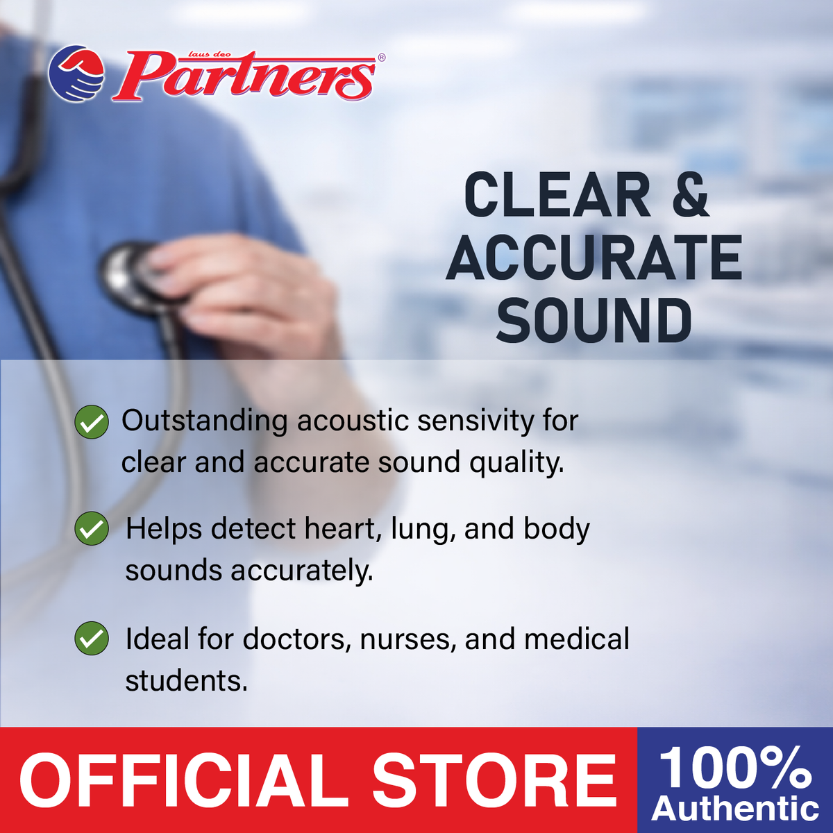 Partners Stethoscope Littmann- Type Pedia ( Magenta )