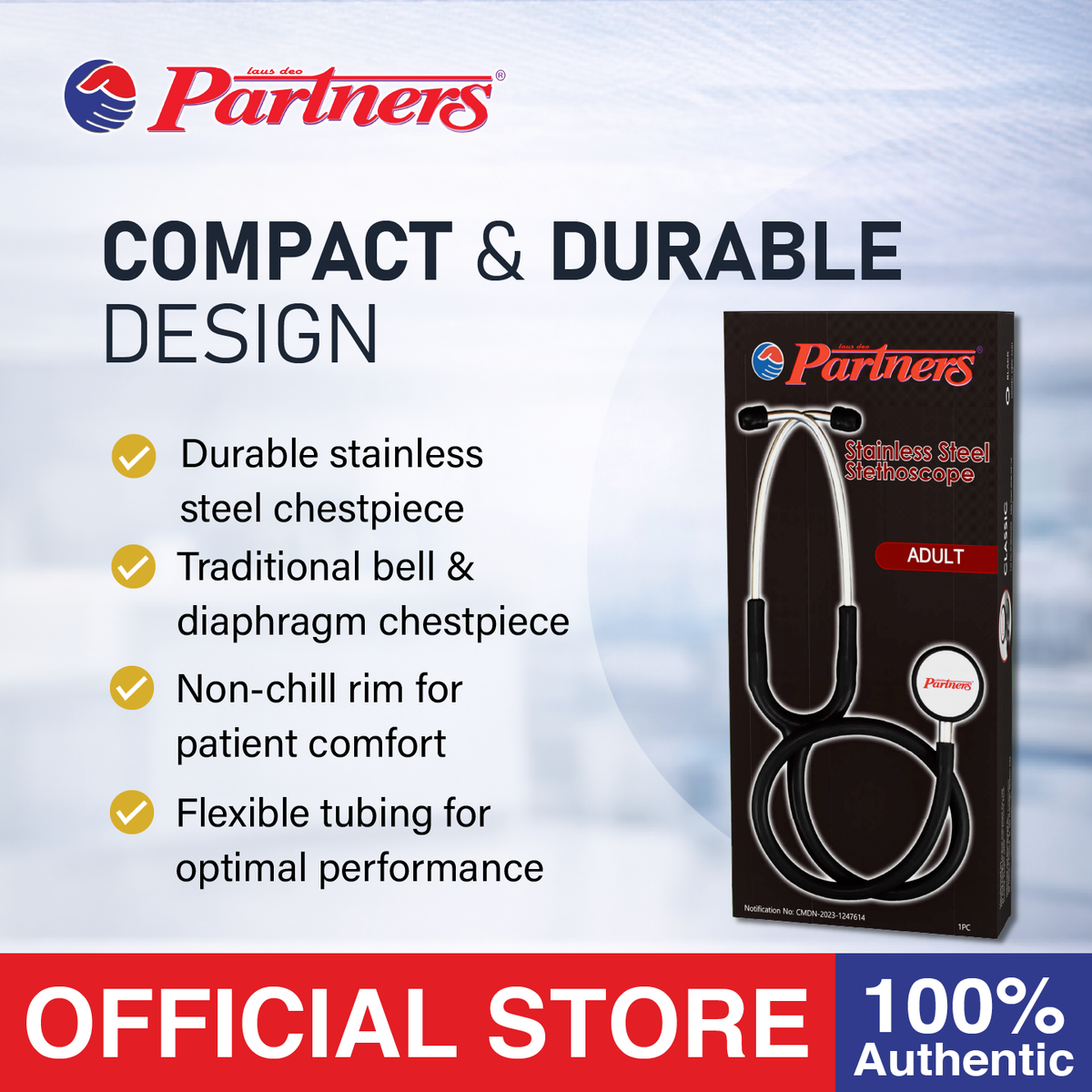 Partners Stethoscope Adult ( Black )