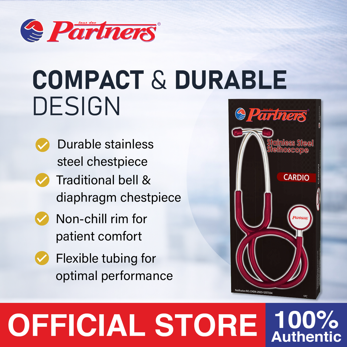 Partners Stethoscope Littmann- Type Pedia ( Magenta )