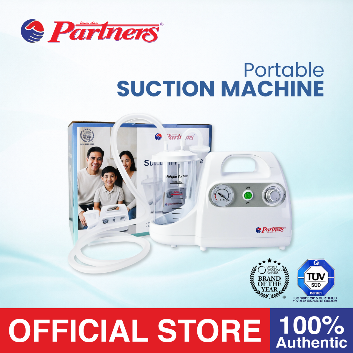 Partners Portable Phlegm Aspirator Apparatus (Suction Machine)