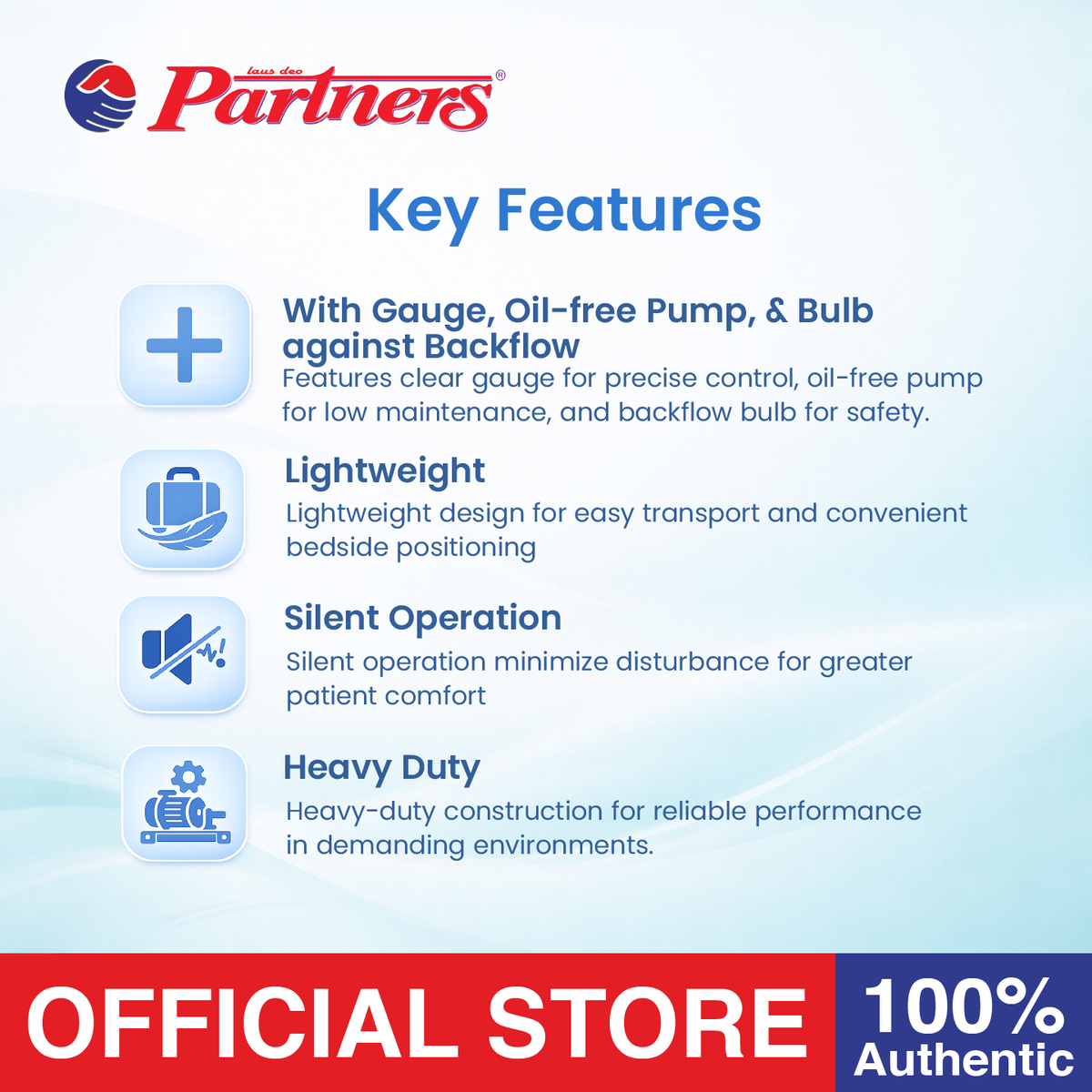 Partners Portable Phlegm Aspirator Apparatus (Suction Machine)