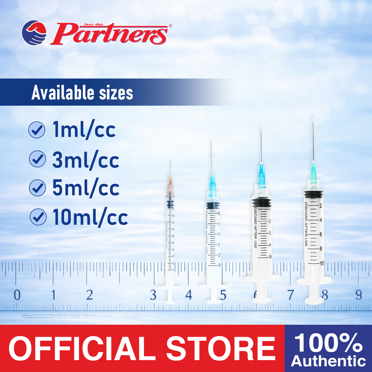 Partners Syringe 3 ml/cc Disposable - Luer Lock ( 10 PIECES )