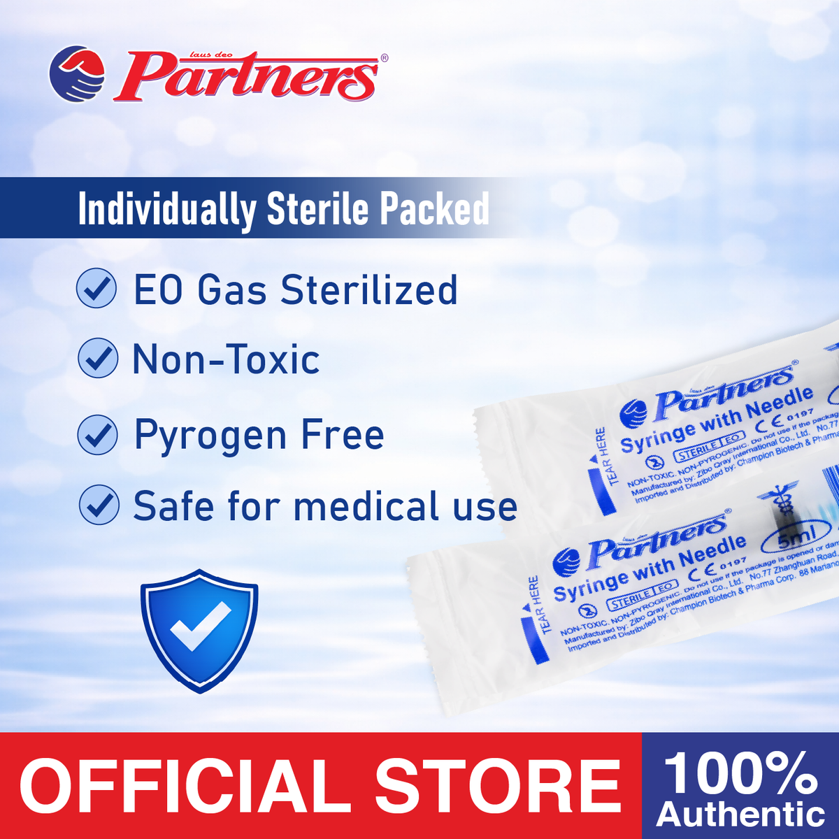 Partners Syringe 10 ml/cc Disposable - Luer Lock ( 100 PIECES )