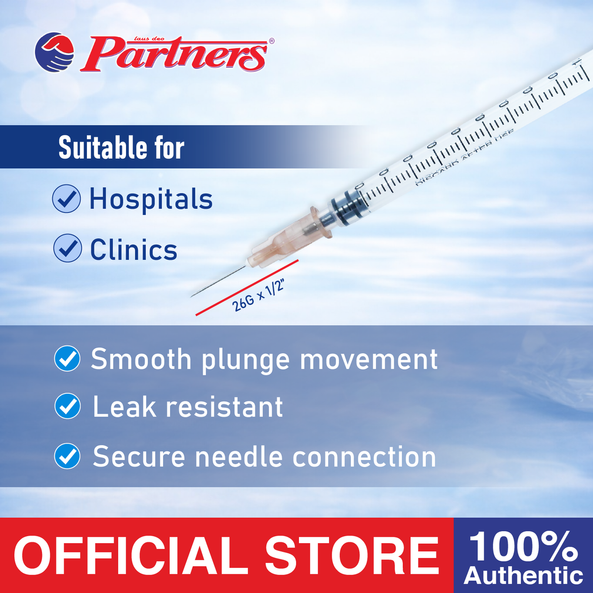 Partners Disposable Syringe - 1 pc