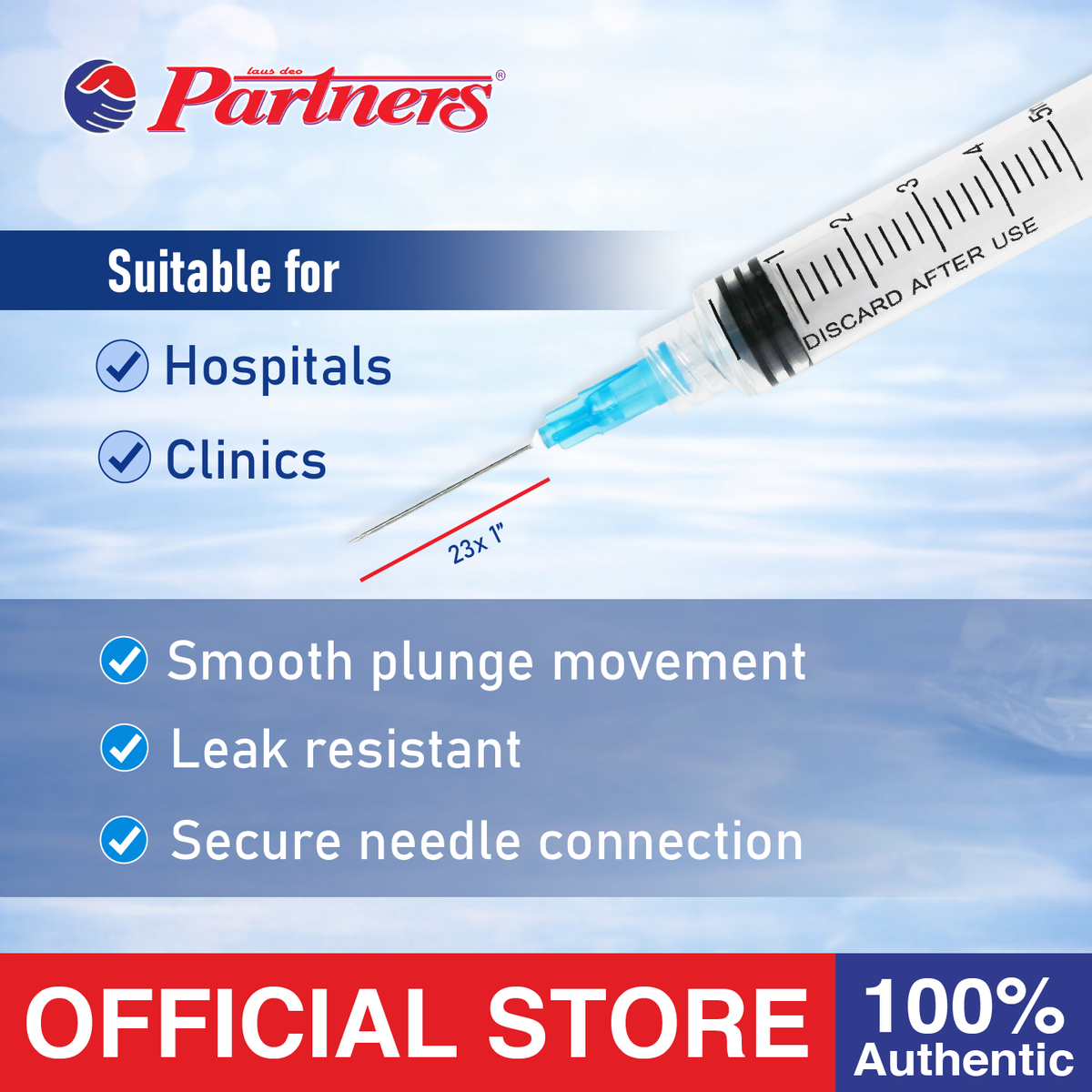 Partners Syringe 10 ml/cc Disposable - Luer Lock ( 100 PIECES )