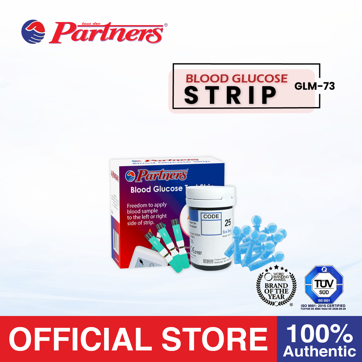 Partners GlucoLeader Value Blood Glucose Test Strip (1 box)
