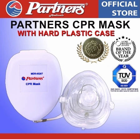 Partners CPR Mask with Hard Plastic Case and Instruction Manual 1 Piece