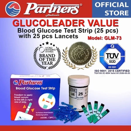 Partners GlucoLeader Value Blood Glucose Test Strip (1 box)
