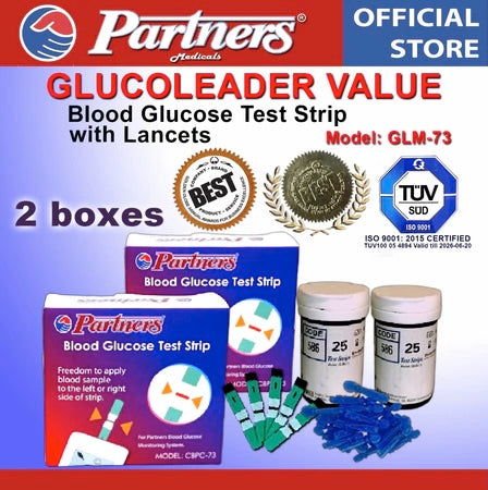 Partners Glucoleader Value Blood Glucose Test Strip - 2 boxes