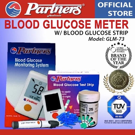 Partners GlucoLeader Value Blood Glucose Meter Model: GLM-73 w/ Glucose Test Strip
