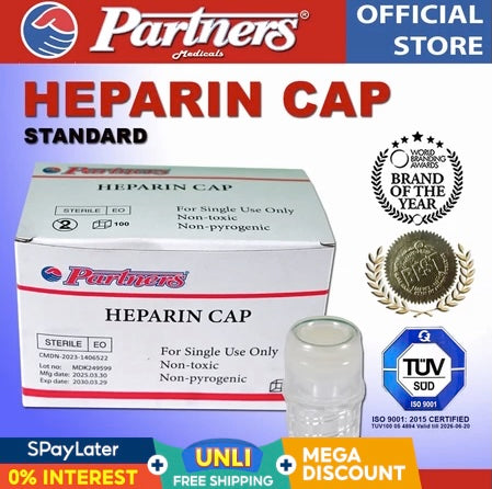 Partners Heparin Cap Standard - 10 Pieces